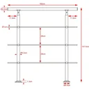 Handlauf - Edelstahl - 160 cm - 3 Pfosten