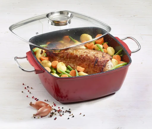 "Viereck-Bräter 28x28cm, 7L, rot image"