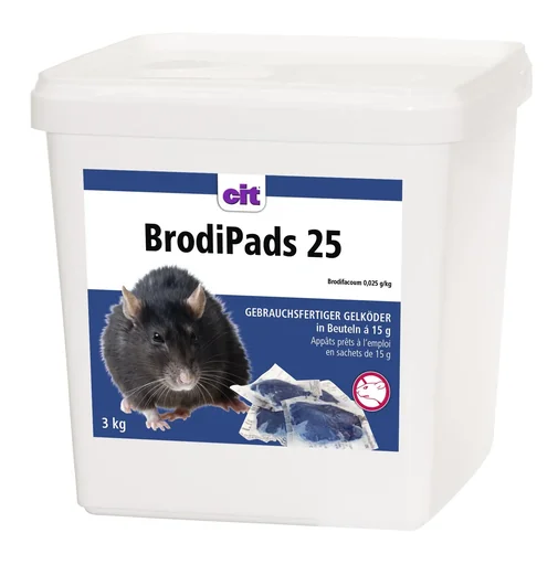 "Ratten und Mäuse Köder BrodiPads 25 - 3 kg Brodifacoum image"