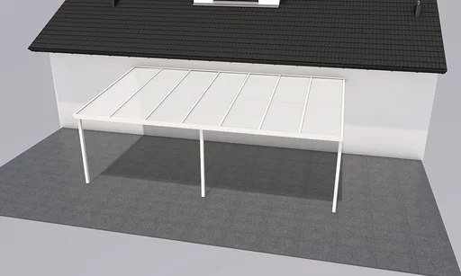"Terrassendach Premium, weiß, 7120 x 4060 mm - Klima blue image"
