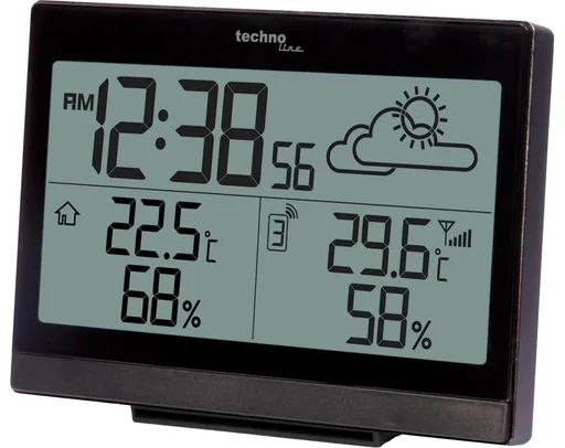"Funkuhr mit Wetteranzeige + Weckalarm incl. Außensensor image"