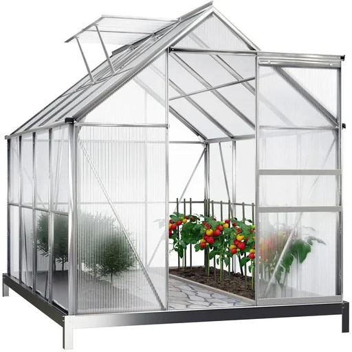 "Aluminium-Gewächshaus 7,6 m³ mit Fundament image"