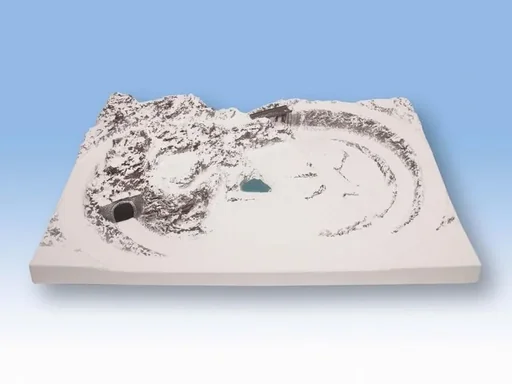 "Fertiggelände Garmisch - 75,5 x 51 cm, ca. 13 cm hoch, aus Struktur-Hartschaum, Spur N, inklusive Gleisplan image"