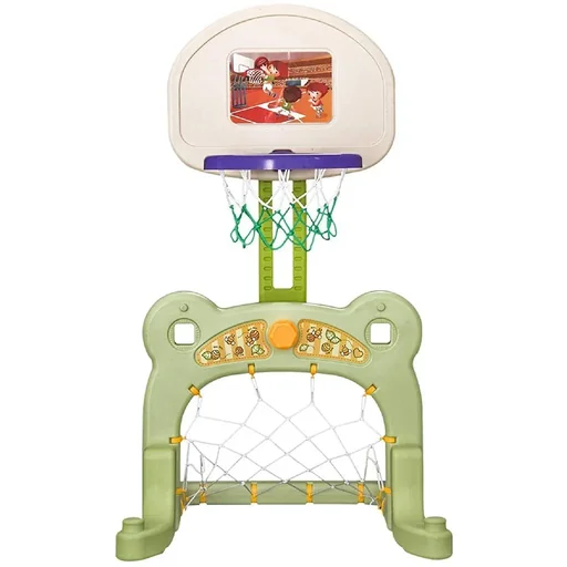 "2 in 1 Fußball Basketball Basketballkorb Kinder Spielzeug Ball Grün L61 x B53 x H99 cm image"