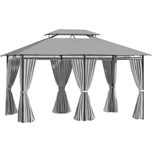 "Gartenpavillon - Doppeldach - Dunkelgrau - 3 x 4 x 2,65 m image"