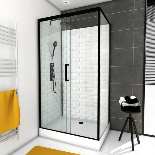"Komplettdusche "White Stone" 80 x 110 x 230 cm image"