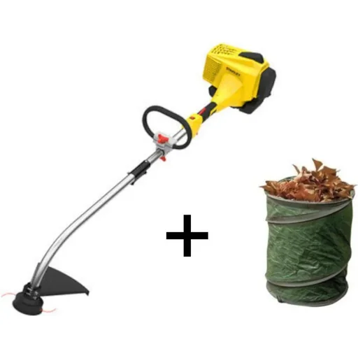 "Benzin-Grasschneider mit teilbarem Schneidausleger und Kinzo Gartenabfallsack 30L - 40cm Schnittbreite image"