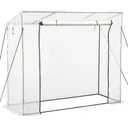 Gewächshaus Treibhaus Tomatenhaus mit 2 Fenstern Frühbeet 200x73x168cm Weiß