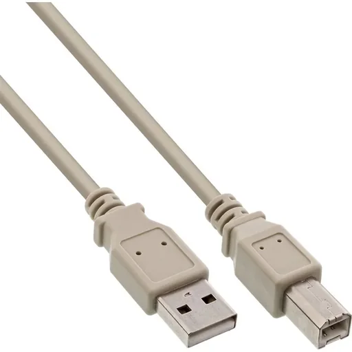 "InLine® USB 2.0 Kabel, A an B, beige, 5m image"