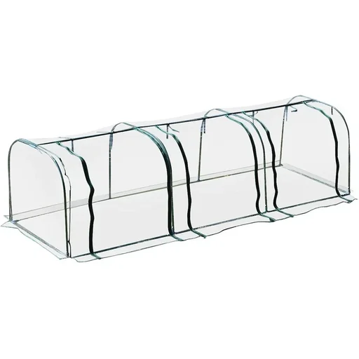 "Folientunnel mit 3 Türen transparent/dunkelgrün image"
