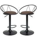 2er-Set Barhocker Drehstühle Barstühle Arbeitshocker Bürohocker Verstellbare Höhe 360° schwenkbar mit rutschfesten Gummi