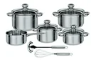 Kochtopfset, 11-teilig Silver Star mit Schöpflöffel und Schneebesen