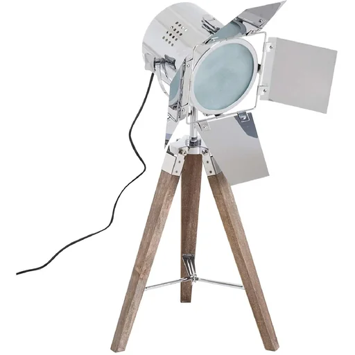 "Tischlampe Silber Tischleuchte Dreibein Retroleuchte E14 image"