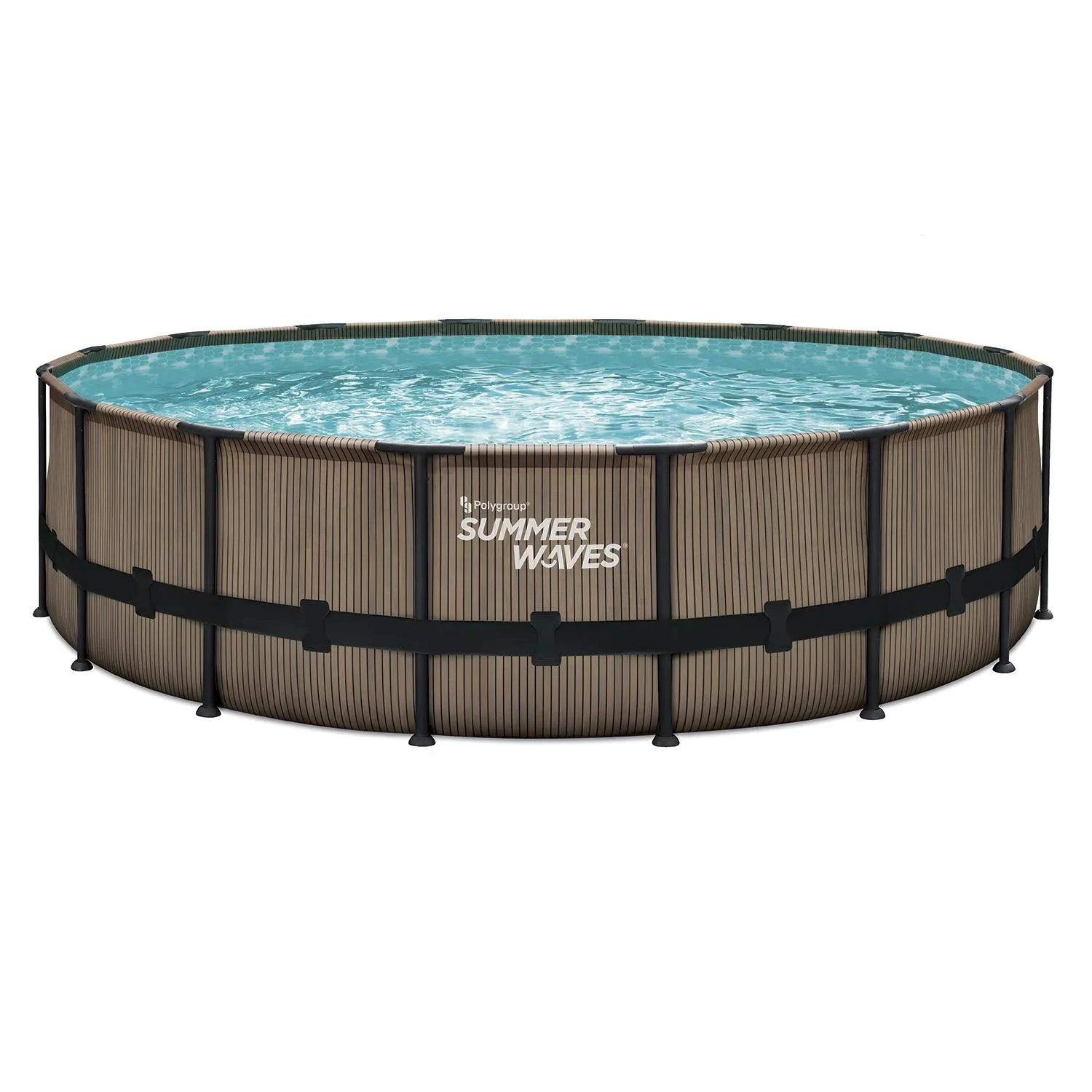 Elite Frame Pool Ø488 x 122 cm, Teak-Optik