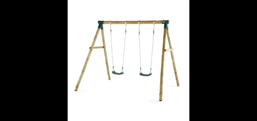 "Holz Doppelschaukel Marmoset, Outdoor-Doppelschaukel für Kinder aus Holz, Schaukelseile höhenverstellbar, natur image"