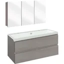 Concept Badezimmermöbel met Spiegelschrank 100cm - gris/Weiss