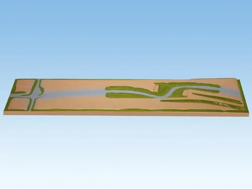 "Anbauteil Vorfeld - 140 x 31 cm, kürzbar auf 125 cm, Spur N, Z, koloriert und begrast, auf Holzrahmen image"