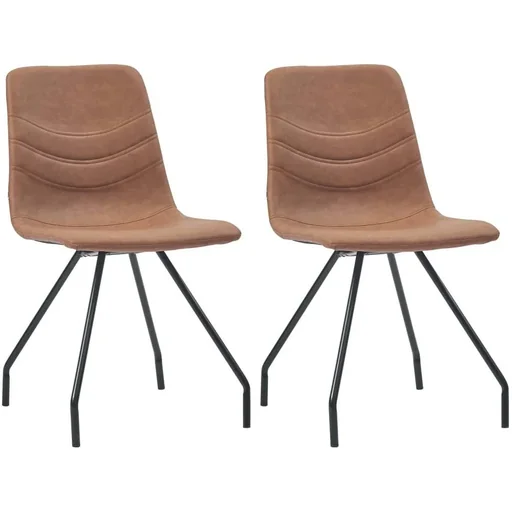 "Esszimmerstühle 2-Sitzer Kunstleder braun image"