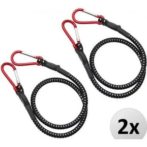 "Schnellspanngurte mit Karabiner 2 Stück - 100 x 1cm schwarz weiß rot image"