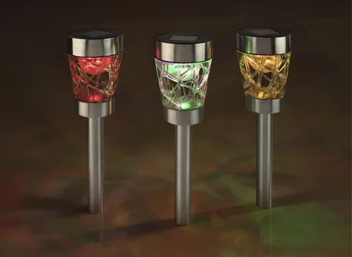 "Rotierende Solar Leuchte mit Farbwechsel - 3er Set image"
