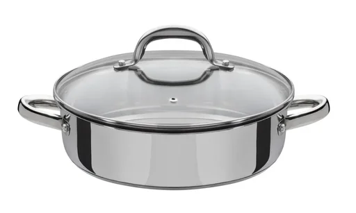 "Brat- und Servierpfanne mit Glasdeckel "Montreal", Edelstahl, 24 cm, 2,8 Liter image"