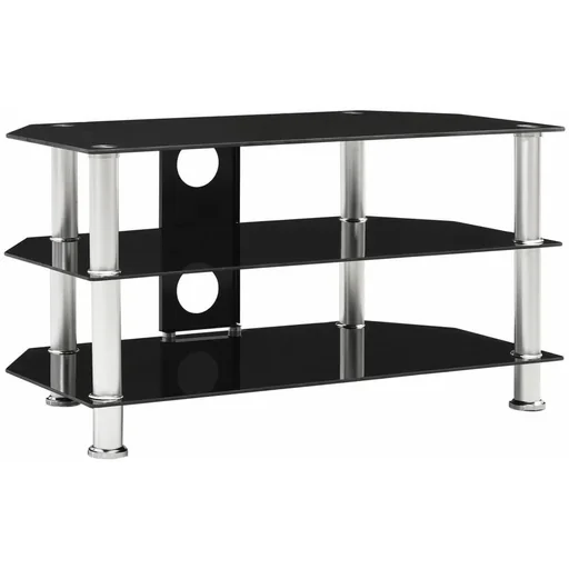 "TV-Schrank 75x40x40 cm gehärtetes Glas schwarz image"