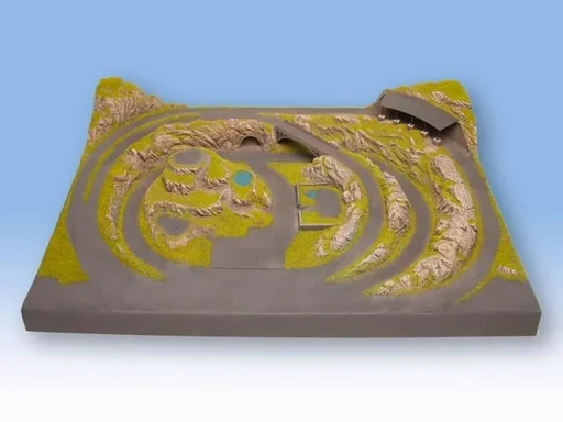 "Fertiggelände Meran - 75 x 50,5 cm, ca. 13 cm hoch, aus Struktur-Hartschaum, Spur Z, inklusive Gleisplan image"