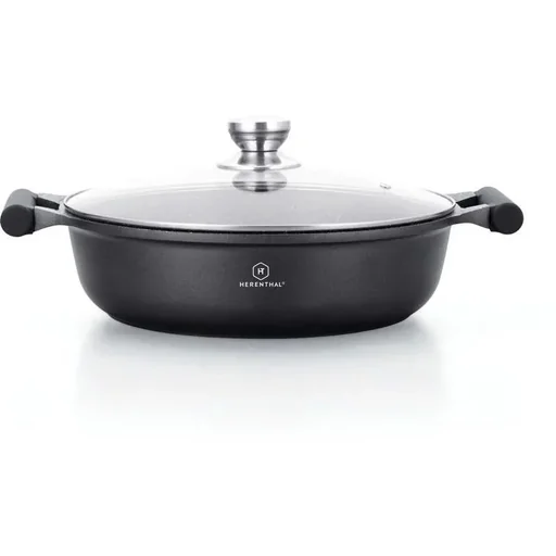 "Herenthal Schmorpfanne - Marmorbeschichtung - mit Glasdeckel - 28cm image"