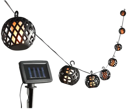 "Solar LED-Lichterkette mit realistischem Flammeneffekt image"