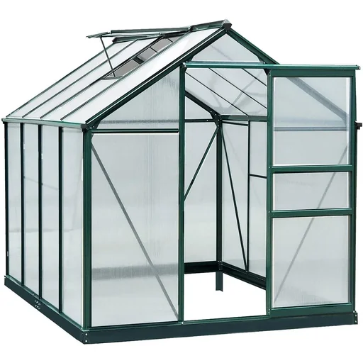 "Gewächshaus mit Polycarbonat-Schale und Oberlicht, 190 x 252 x 201 cm image"