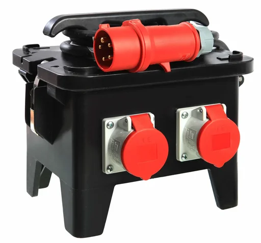 "Baustellenstromverteiler Protek PRCD-S, 2m, 4 Schutzkontaktsteckdosen 230V, 2 CEE-Steckdosen 400V, 16A image"
