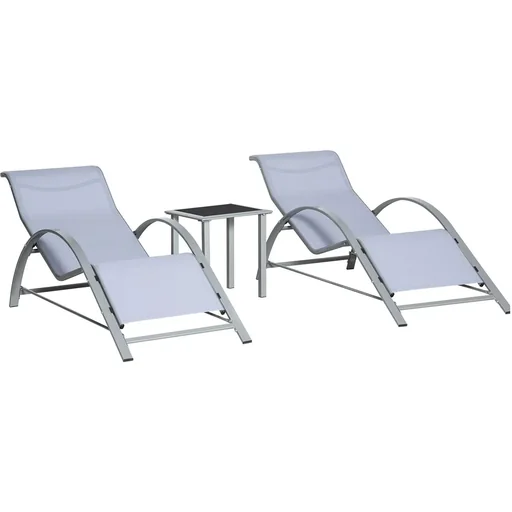 Gartenset 3-teilig - Liegestühle mit Beistelltisch
