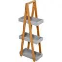 Badezimmerregal mit 3 Schichten, Bambusgrau