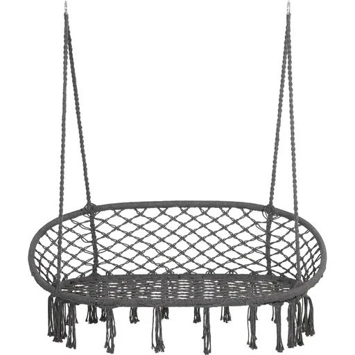 "Hängesessel 2-persönlich - Boho-Stil - Grau - 130 x 70 x 35 cm image"