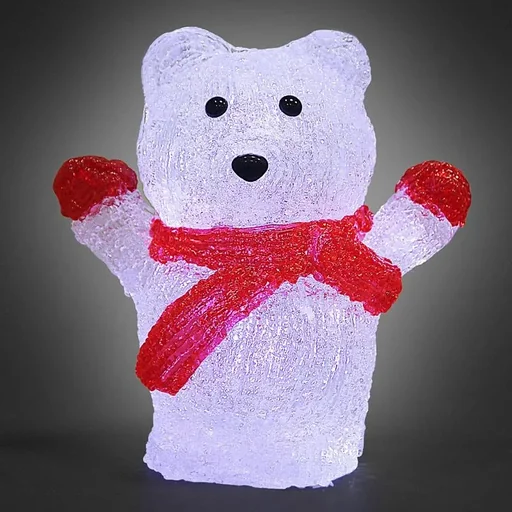 "Weihnachts-Eisbär LED Figur - Batteriebetrieben - 15x11x18-5cm image"