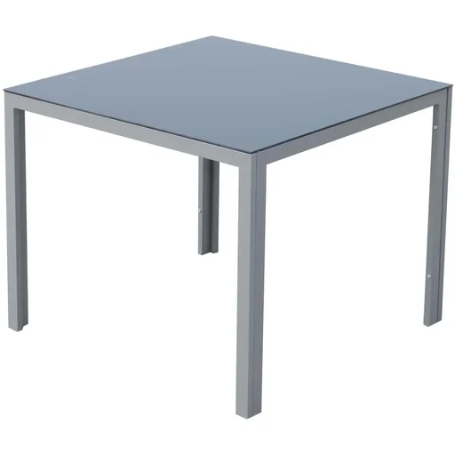 "Alu Gartentisch Esstisch mit Glasplatte 87x87cm image"