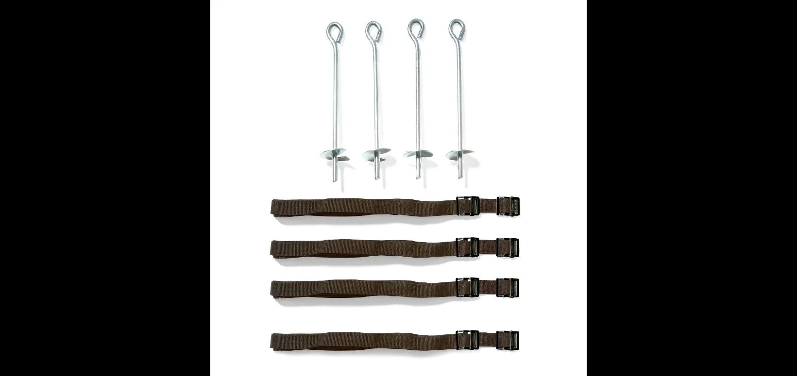 Trampolin Bodenanker-Set, Bodenanker-Set für Outdoor-Trampoline, 4 Befestigungshaken und 4 Befestigungsgurte