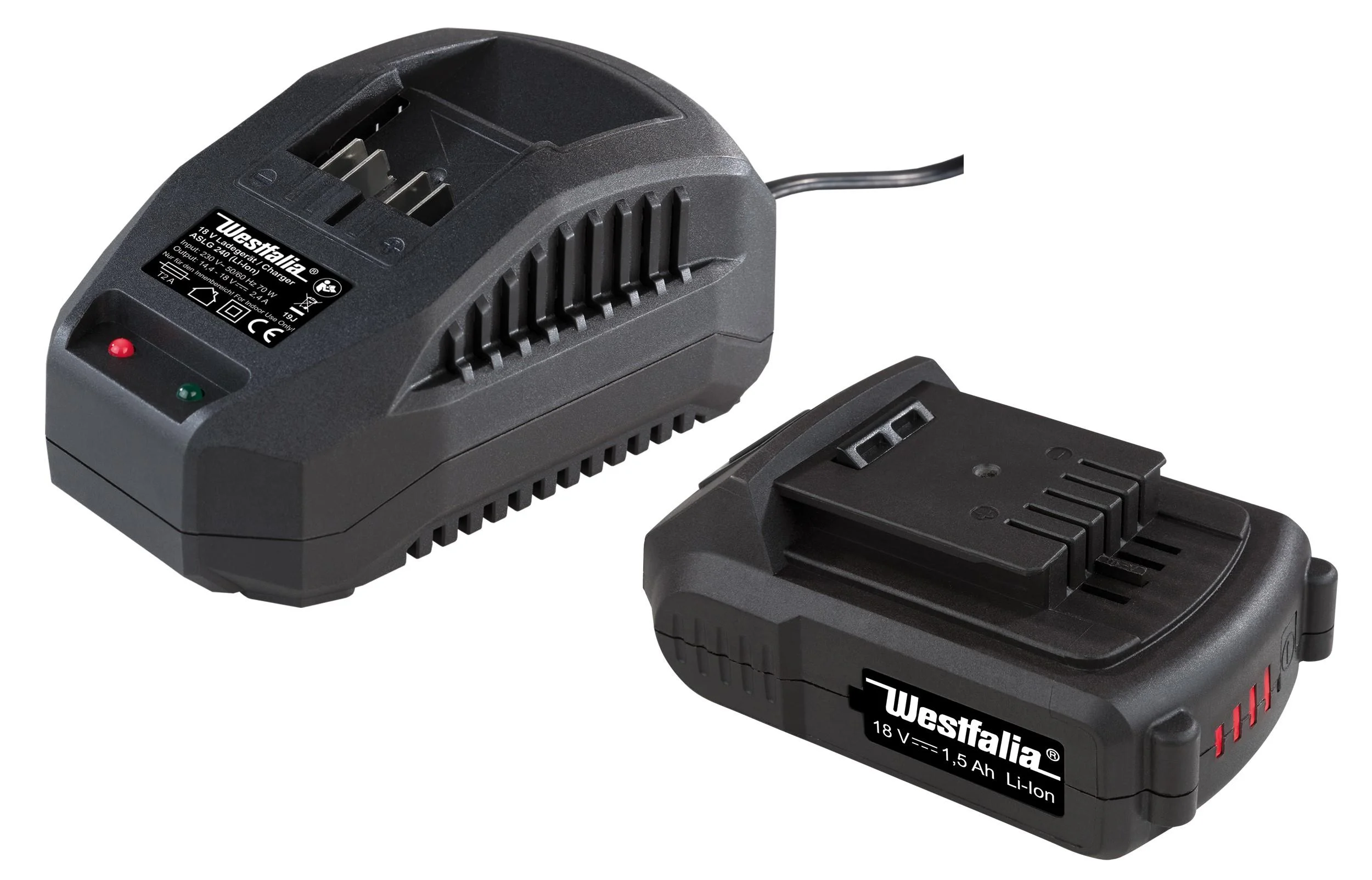 Starter Set 18 Volt Li-Ionen Familie: 1 x Akku 1,5 Ah + 1 x Ladegerät
