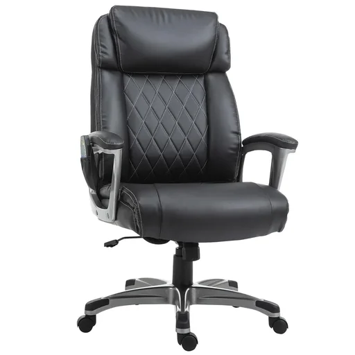 "Massage-Bürostuhl 6-Punkt-Massage-Drehstuhl aus Kunstleder mit gewölbter Kopfstütze und Armlehne Schwarz 70 x 76,5 x 114 image"