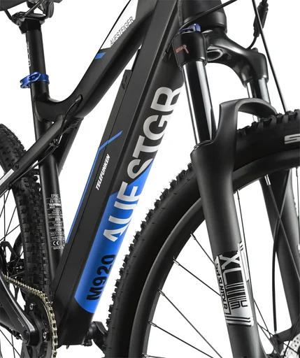"Unisex Alu MTB Hardtail E-Bike 27,5 Zoll, 9-Gang Kettenschaltung, Rahmenhöhe 48 cm, anthrazit/blau, Aufsteiger M920 image"