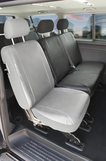 "Passform Sitzbezüge VW T6 für Doppelbank hinten aus Kunstleder ab Baujahr 07/2015 bis heute image"
