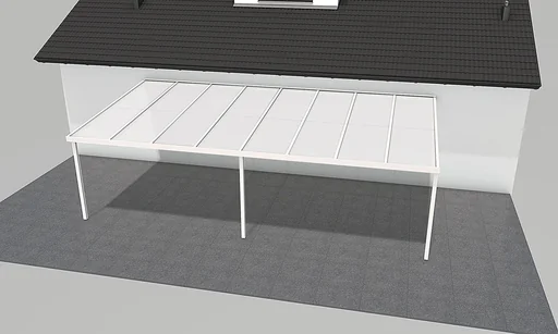"Terrassendach Premium, weiß, 8125 x 4060 mm - Klima blue image"