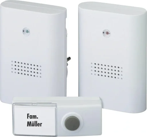 "Funkgong Set " HT Twin ", 2 Empfänger, 1 Taster IP44, 8 Melodien image"
