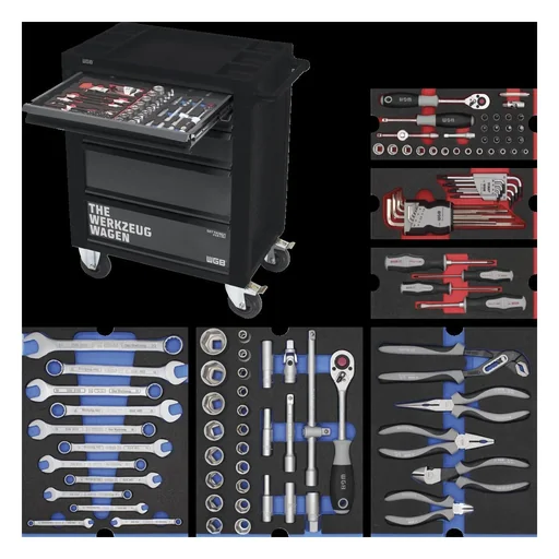 "Werkstattwagen - 5 Schubladen, bestückt mit 6 Modulen, 103-teilig image"
