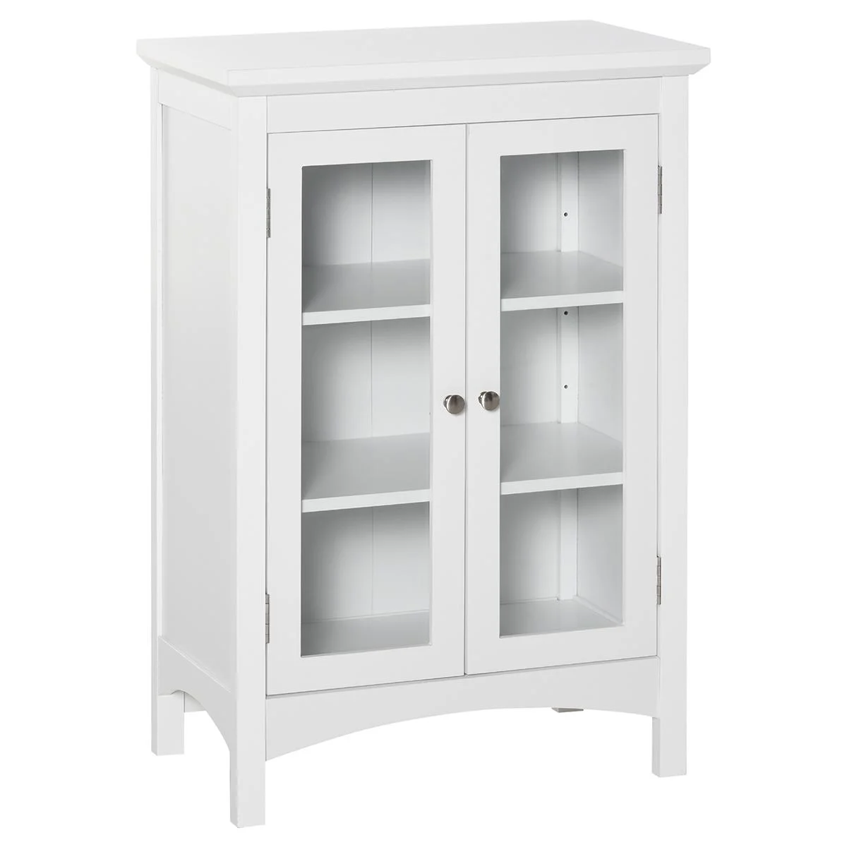 Kücheschrank Sideboard Kommode Aufbewahrungsschrank mit Glastür und verstellbarer Einlegeböden Esszimmer Wohnzimmer MDF