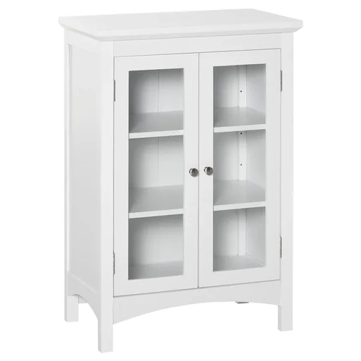 "Kücheschrank Sideboard Kommode Aufbewahrungsschrank mit Glastür und verstellbarer Einlegeböden Esszimmer Wohnzimmer MDF image"