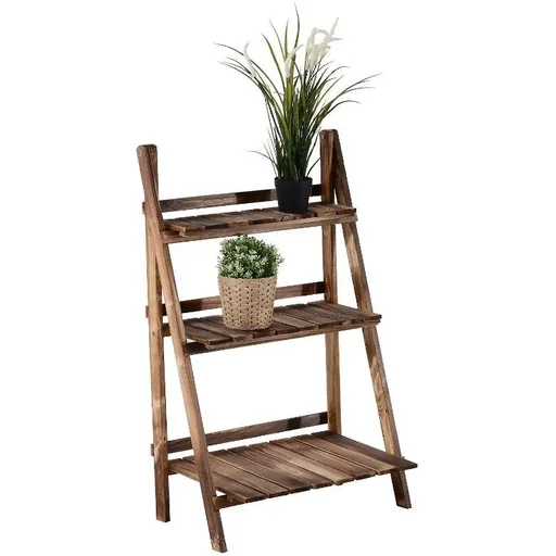 "Pflanzentreppe L60 x W37 x H93cm 3 Stufen Tannenholz image"
