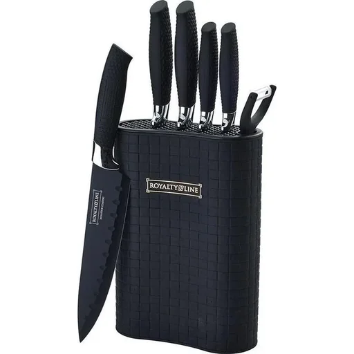 "6-teiliges Messerset mit Messerblock - schwarz image"