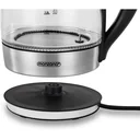 Wasserkocher Glas/Edelstahl mit LED-Farbwechsel 1,8l schwarz-silber