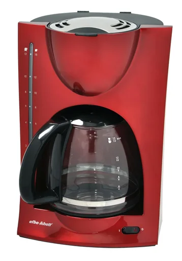"Design Kaffeeautomat mit Glaskanne in Metallic Rot TKG KA 1050 R image"
